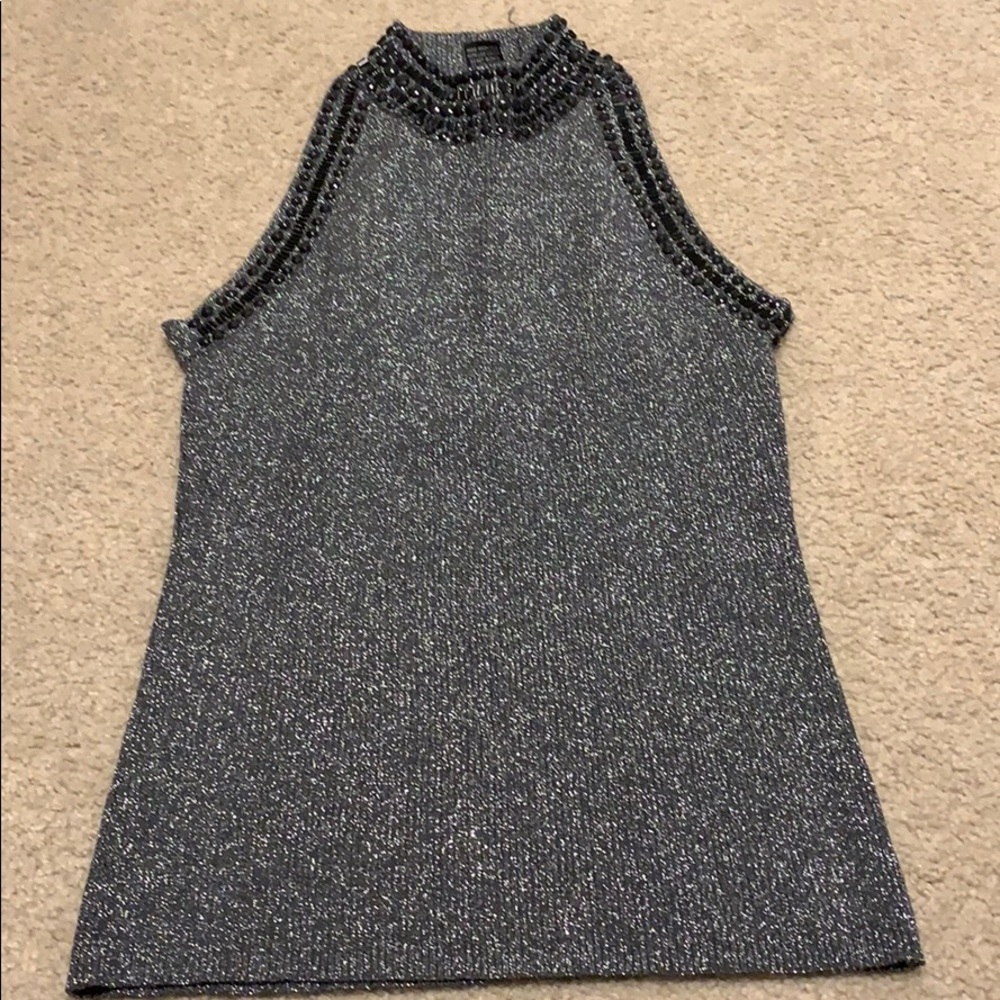 sparkly sleeveless shirt with beads